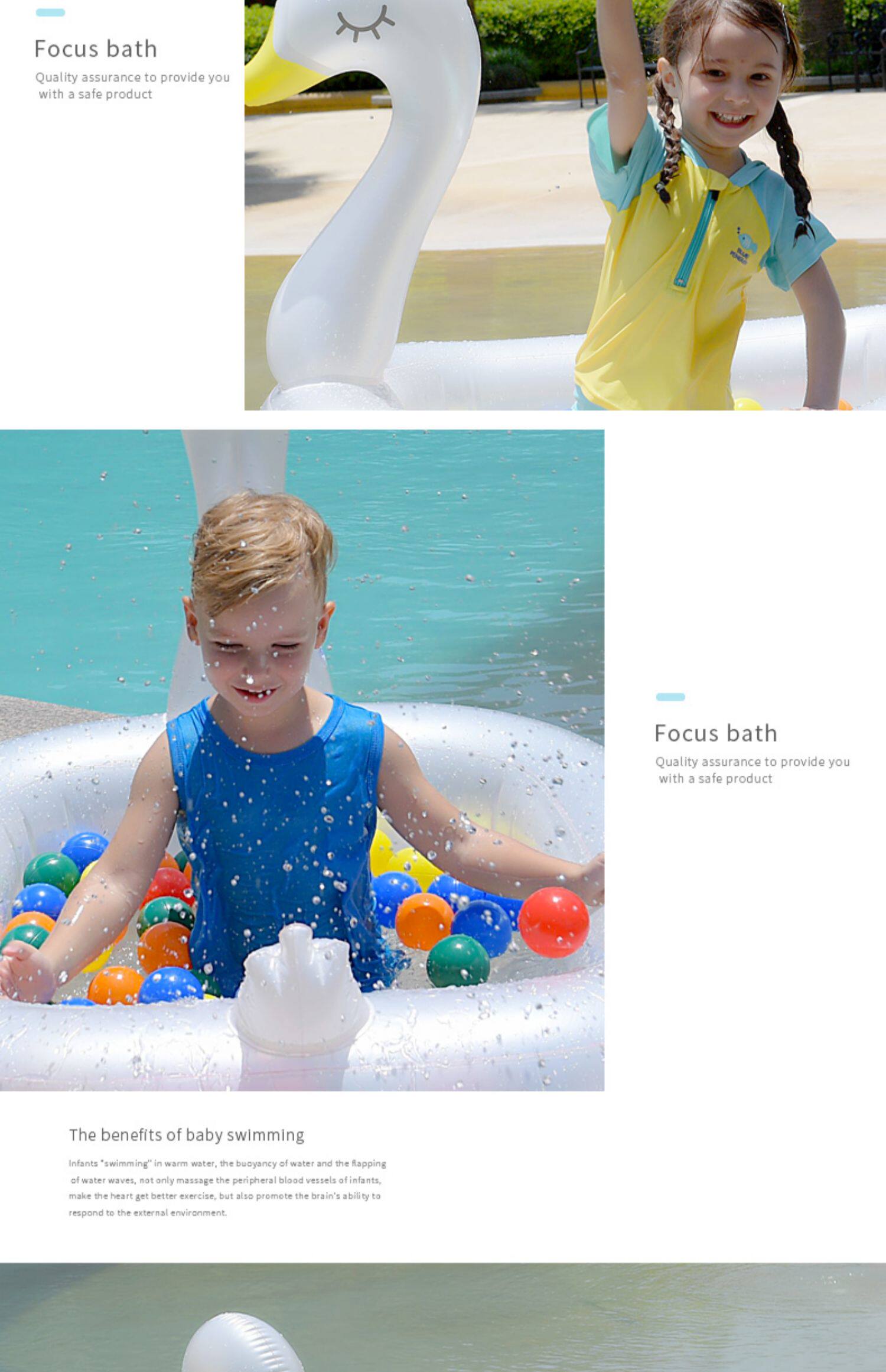 Детский надувной бассейн 诺澳婴儿童充气游泳池家庭可爱型海洋球池大号成人戏水池加厚家用 Novo Australia