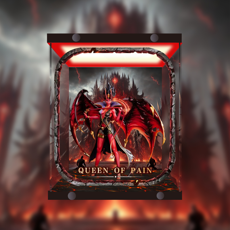 【Haotian Huanyu】Special Display Box for Dota2 Pain Queen Demon Lord Red Figure Statue