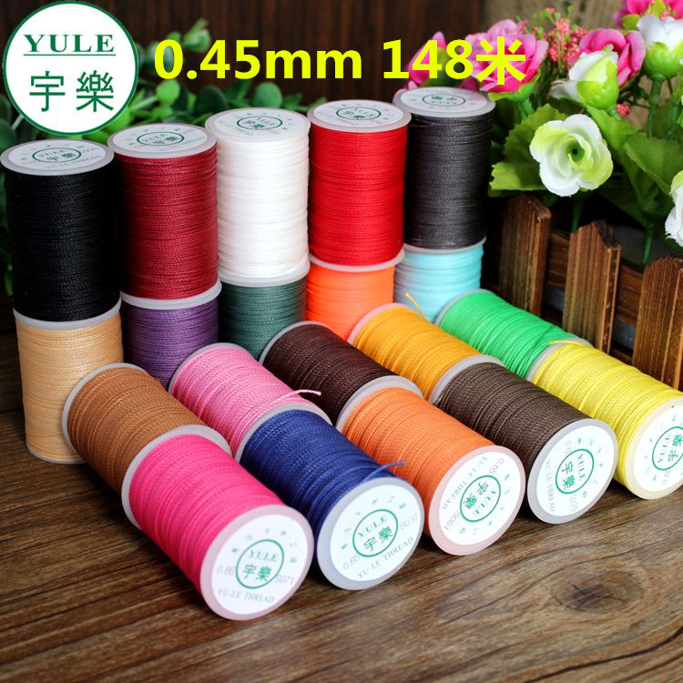 0 45mm Yule round wax line handmade leather Hand-sewn Leather Polyester Thread 150D Can Sintering Woven Bracelet