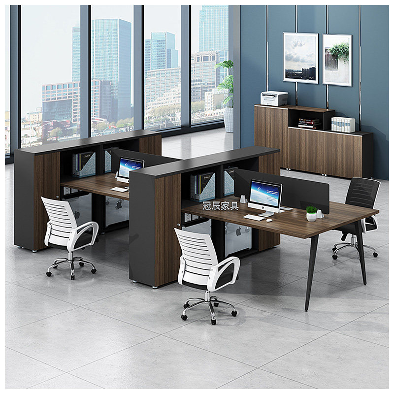 Single and double staff desk 2 people face to face two people financial desk simple modern desk and chair combination