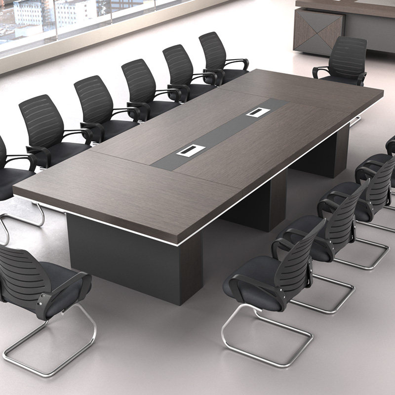 Large office conference table modern office furniture rectangular desk negotiation table office chair combination