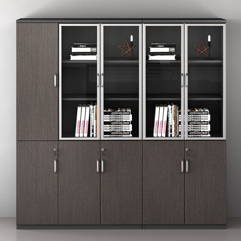 Guangzhou Wooden Filing Cabinet Plate Type File Cabinet with Lock File Cabinet Floor Cabinet Office Bookcase with Glass - Taobao
