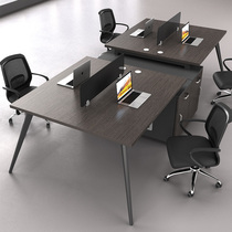 Modern Staff Computer Desk 4 6 People with studio staff Booth Industrial Style Desk Chair Composition
