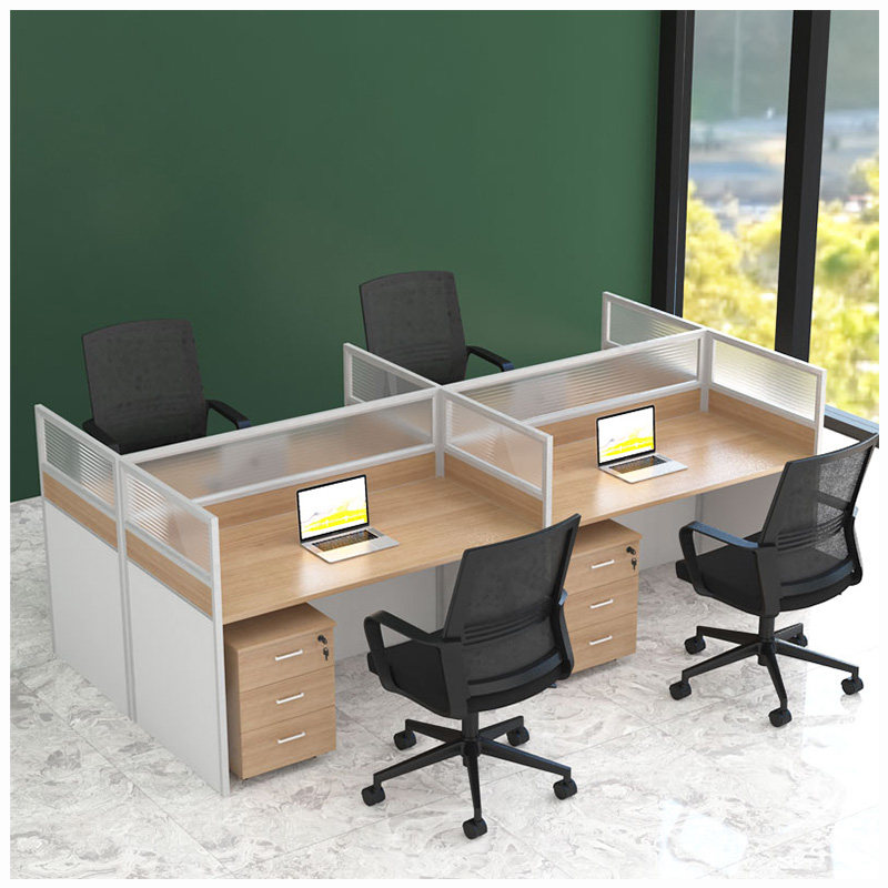 Guangzhou office furniture staff screen station 4 6 people combination computer desk and chair staff card seat desk