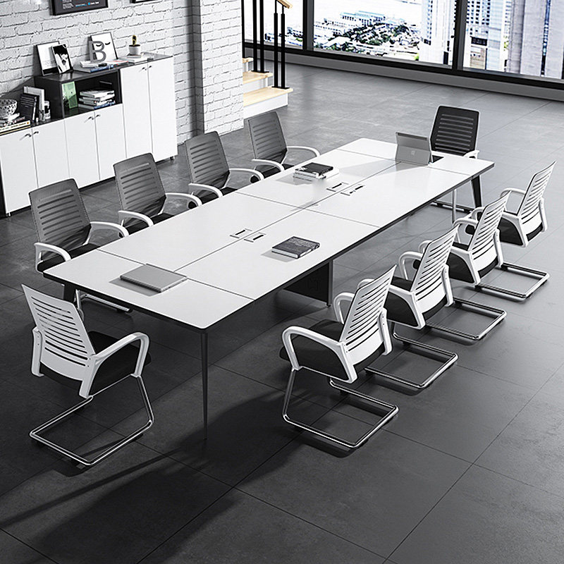 Office furniture small conference table long table simple modern strip table training table meeting room meeting table and chair combination