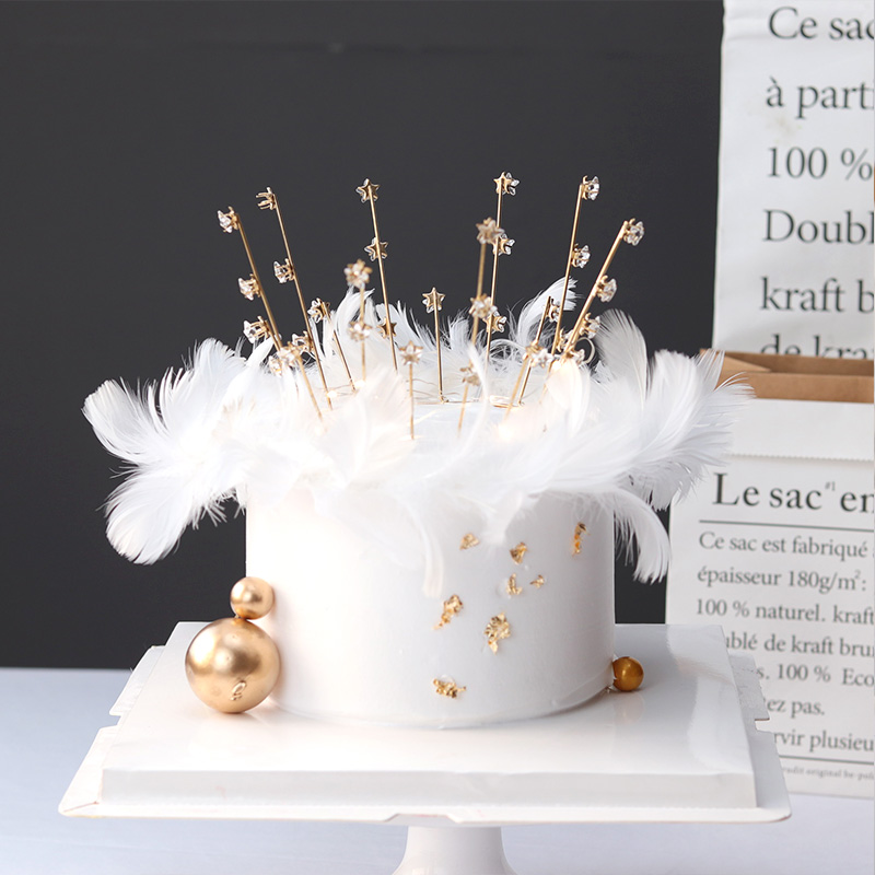 Net red feather cake decoration decoration angel wings decoration plug-in Qixi Valentine's Day birthday party decoration