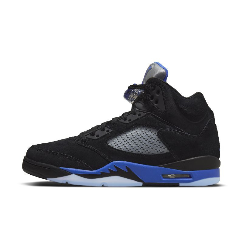 Air Jordan 5 Aj5 Men's Black and Blue Racing Blue High-Top Casual Basketball Shoes Ct4838-004 Air Jordan 5 Aj5 Men's Black and Blue Racing Blue High-Top Casual Basketball Shoes Ct4838-004