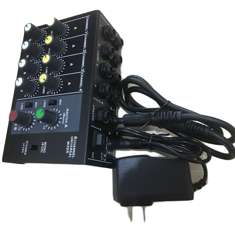 8-Way Microphone Augers Microphone Mixer 6 5MM Multichannel Microphone Dispenser Multi-channel Microphone Augers