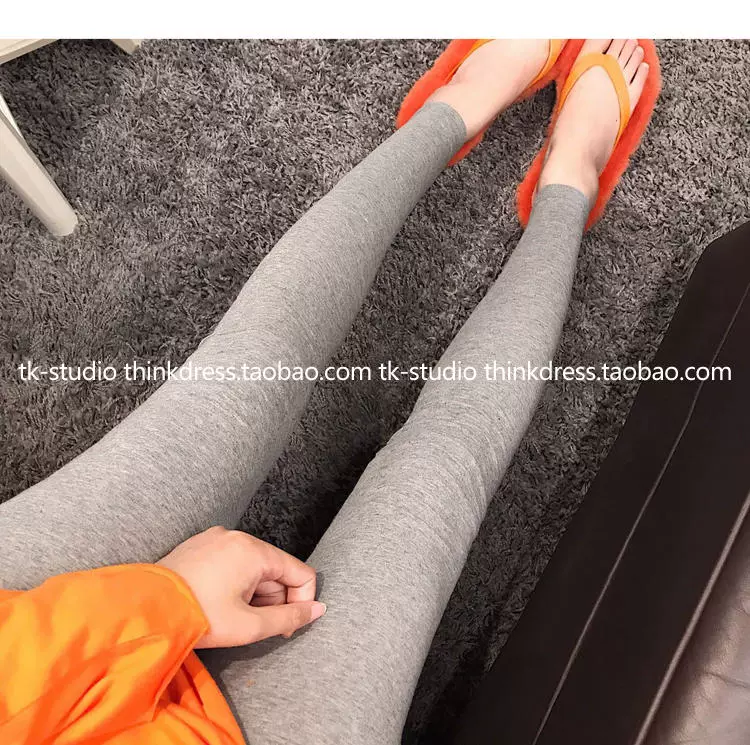 2018 thu đông mới co giãn bó sát skinny nhẹ màu xám quần legging cạp cao nữ mặc hoang dã chân chín quần