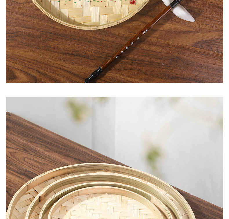 竹匾画diy竹编小簸箕家用圆竹筐制品儿童环创手工幼儿园活动装饰-阿里巴巴