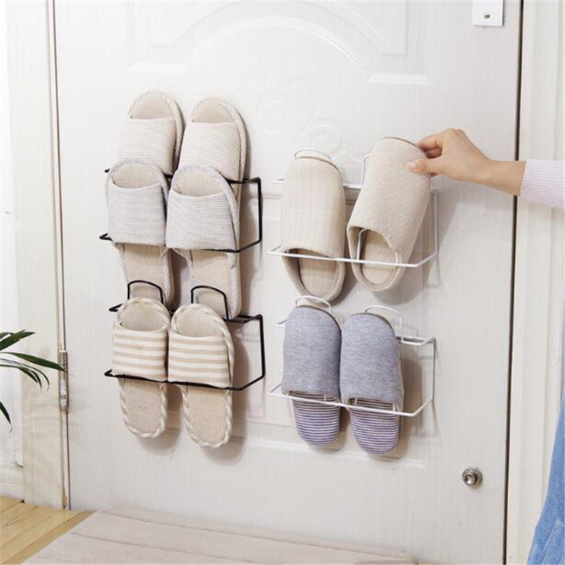 Bathroom shoe rack dressing room wall hanging shoe rack non-perforated dormitory shoe bracket simple shoe rack storage wall rack