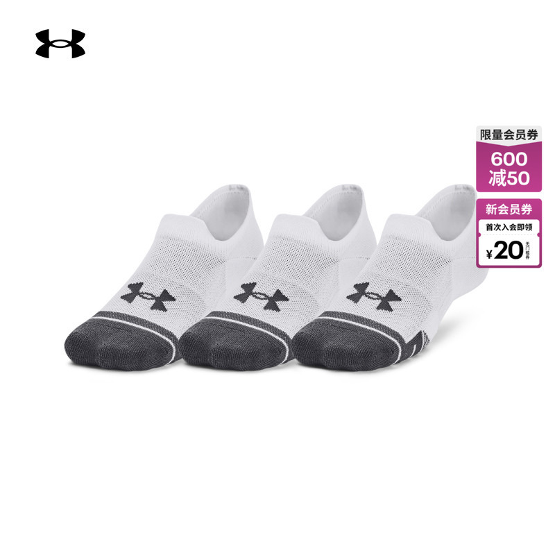 Under Armour Official Ua Performance Tech Couple's Training Sports Low-Cut Socks - 3 Pairs Pack 1379502