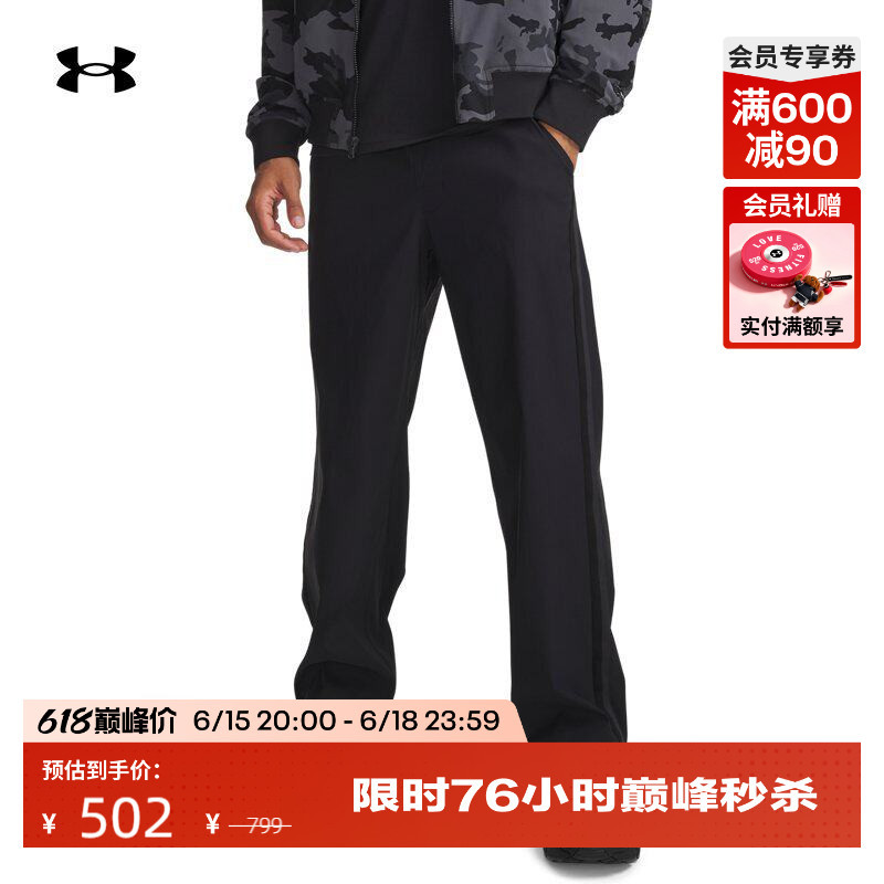 Under Armour Official Ua Spring/Summer Icon Men's Wide-Leg Sports Casual Woven Trousers 6010976