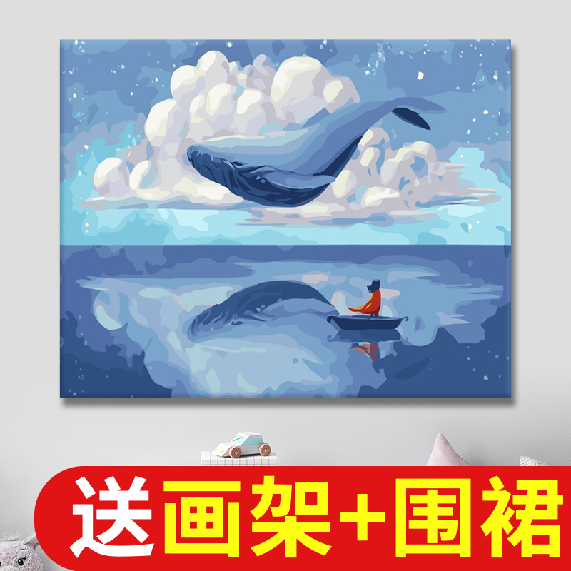 Painting diy digital oil painting Self-painted color painting Stress relief Hand-painted fill painting digital oil painting coloring painting