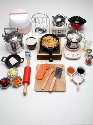 Mini kitchenette really cooked food play Japanese tableware children's home wine toys Net Red fast hand with miniature kitchenware