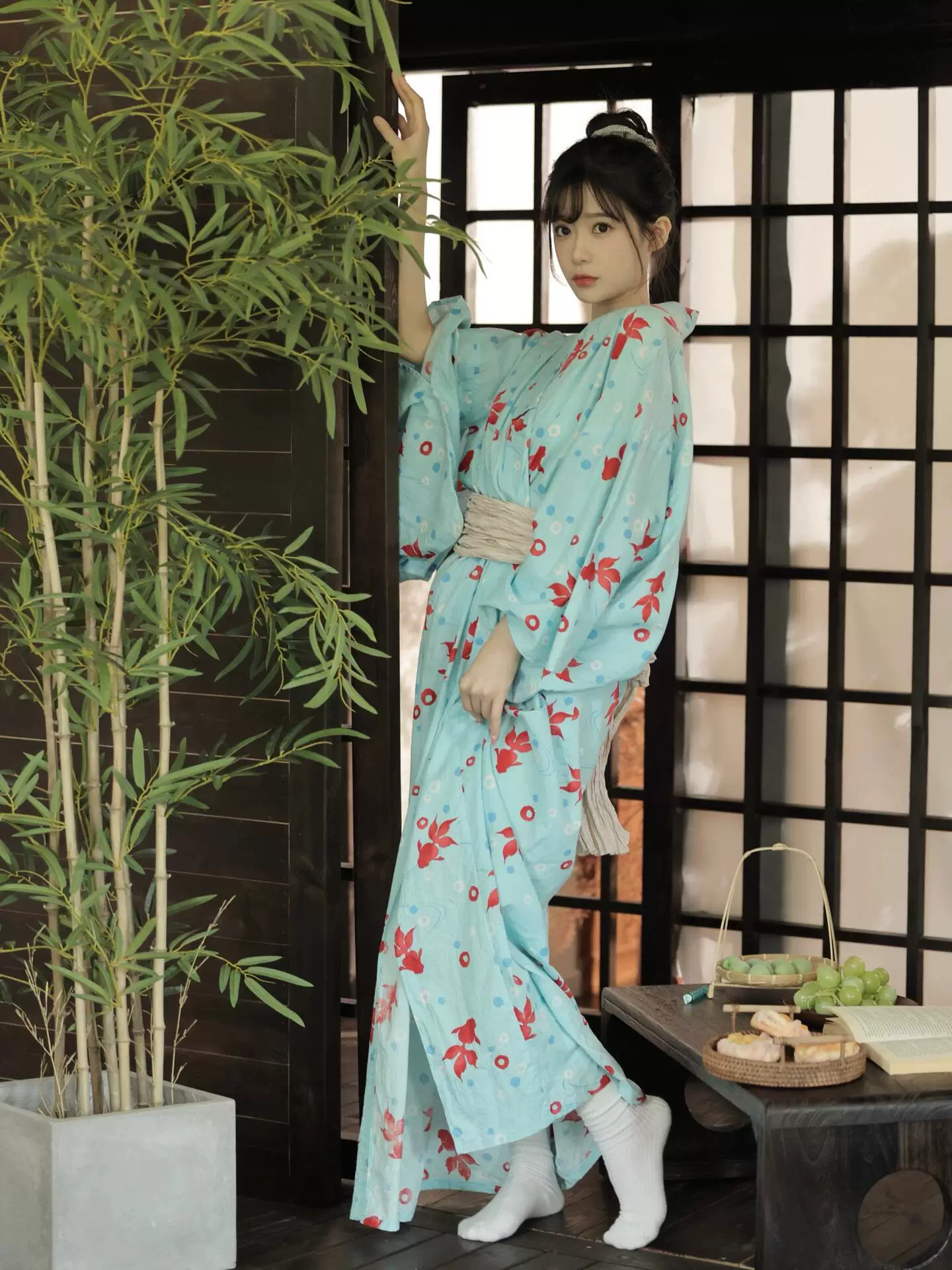 Japanese black bathrobe, set, wide color palette