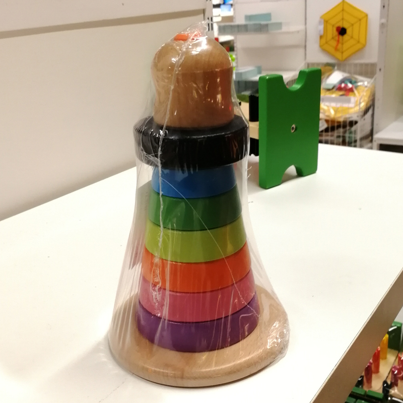 Baby Puzzle Toy Color Pleasant Home Iridescent Toy Ringer Wood Cover Cup Exercise Finger Child Early stack