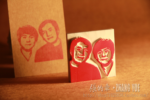 (Zhang's chapter)Wedding theme character handmade rubber stamp middot marriage certificate avatar photo seal personality engraving