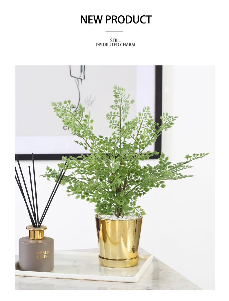 The house, The Nordic ins golden light wind key-2 luxury ceramic flower POTS decoration creative furnishing articles contracted fake, suit small potted flower