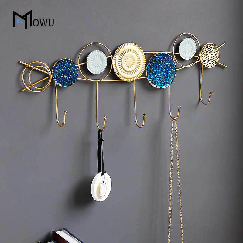 Nordic Iron Art Hooks Into Doors Xuanguan Doorhanger Wall-mounted Wall Cloister Hood Hook Key Containing Wall Shelf