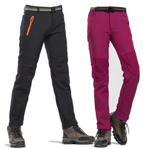 Winter assault pants men and women outdoor self driving tour Tibet soft shell fleece pants ski cold windproof waterproof plus Velvet