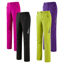 Outdoor assault pants mens autumn and winter windproof waterproof soft shell pants women plus velvet padded ski pants hiking large size mountaineering pants