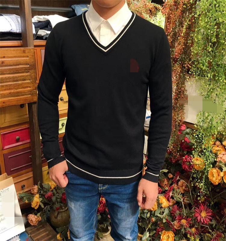Áo len nam Han warm Slim mùa thu đông 2018 set đồ cổ tròn cổ chữ V áo len cổ lọ len áo nam