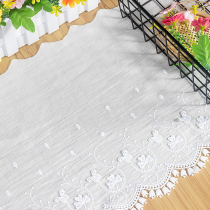 Fashion three-dimensional convex embroidery cotton embroidery lace accessories butterfly tassel textile home textile embroidered cotton fabric