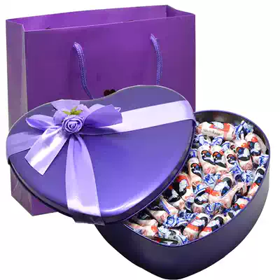 Big White Rabbit toffee heart-shaped gift box candy snacks birthday gift New year gift to friends classmates girlfriends