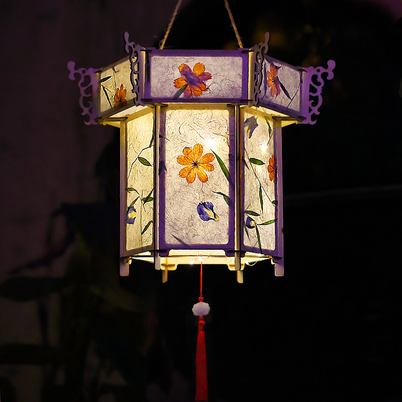 Tiger Year Spring Festival Lantern Festival Artisanal Flower And Grass Paper Lantern Ancient Wind Diy Material Bag Hanfu Hand Palace Lantern Creative Flower Lantern
