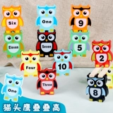 Деревянный конструктор, игрушка, робот, башенка, учит балансу, сова, 2-7 лет