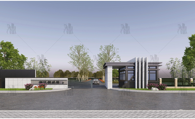 图片[10]-中式现代别墅工厂学校住宅小区入口大门单元入户门3D模型库3dmax-cg男孩