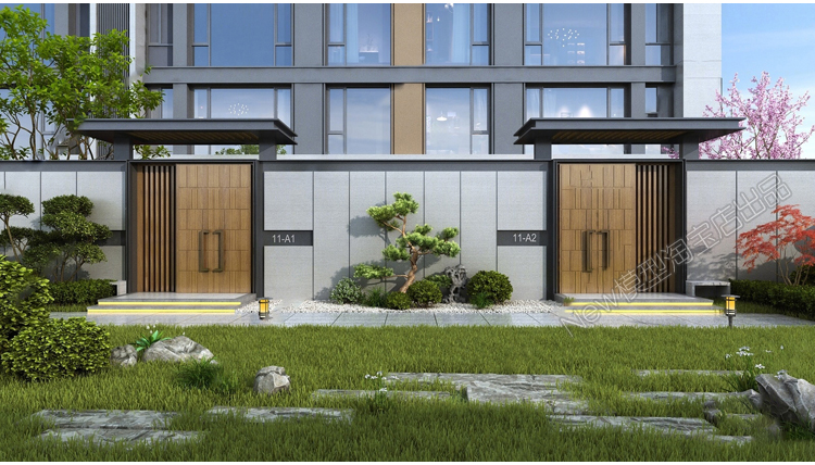 图片[17]-中式现代别墅工厂学校住宅小区入口大门单元入户门3D模型库3dmax-cg男孩