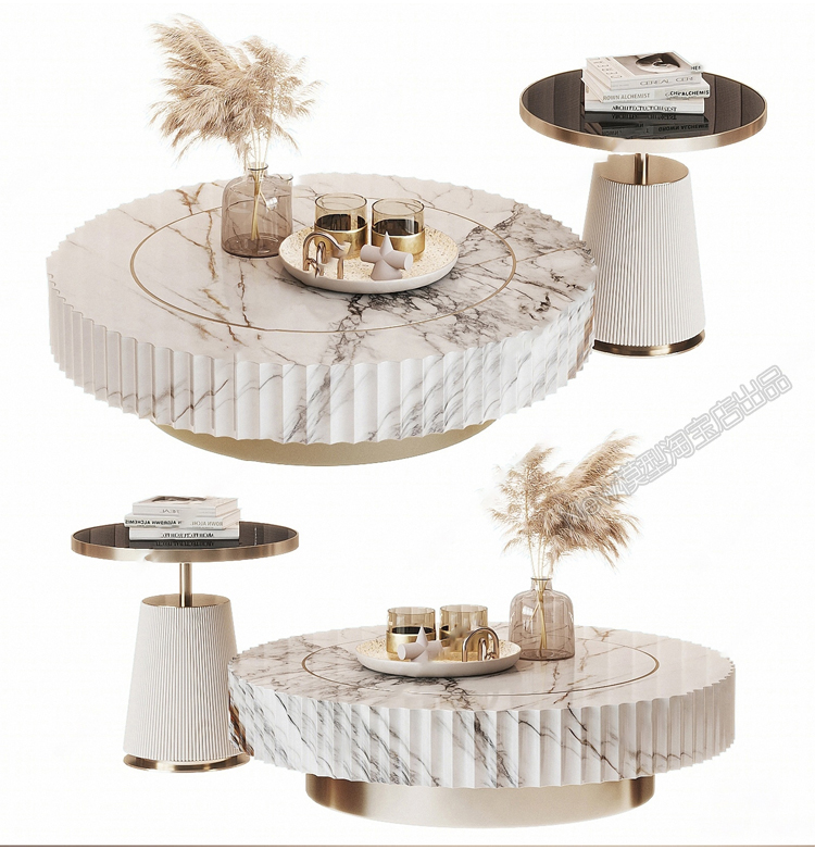图片[5]-茶几边几3d模型现代轻奢港式金属子母室内软装组合单体3dmax素材-cg男孩