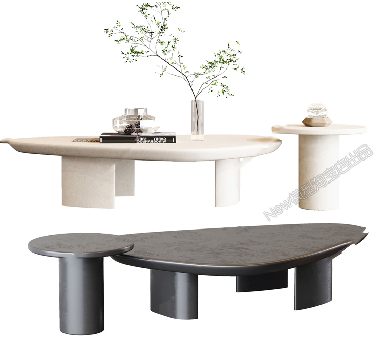 图片[12]-茶几边几3d模型现代轻奢港式金属子母室内软装组合单体3dmax素材-cg男孩