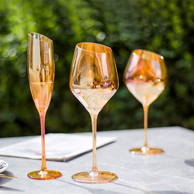 European gold slope high-foot glass lead-free crystal wine glass of champagne glass of crystal glass of Burgundy wine glass