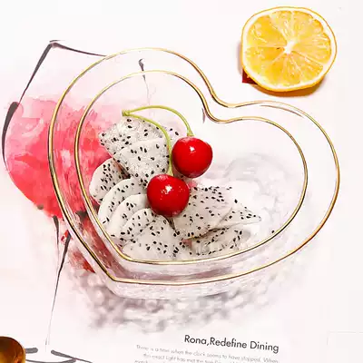Phnom Penh glass tableware love bowl heart cup dessert bowl Creative dessert bowl Household bird's nest bowl small bowl water cup