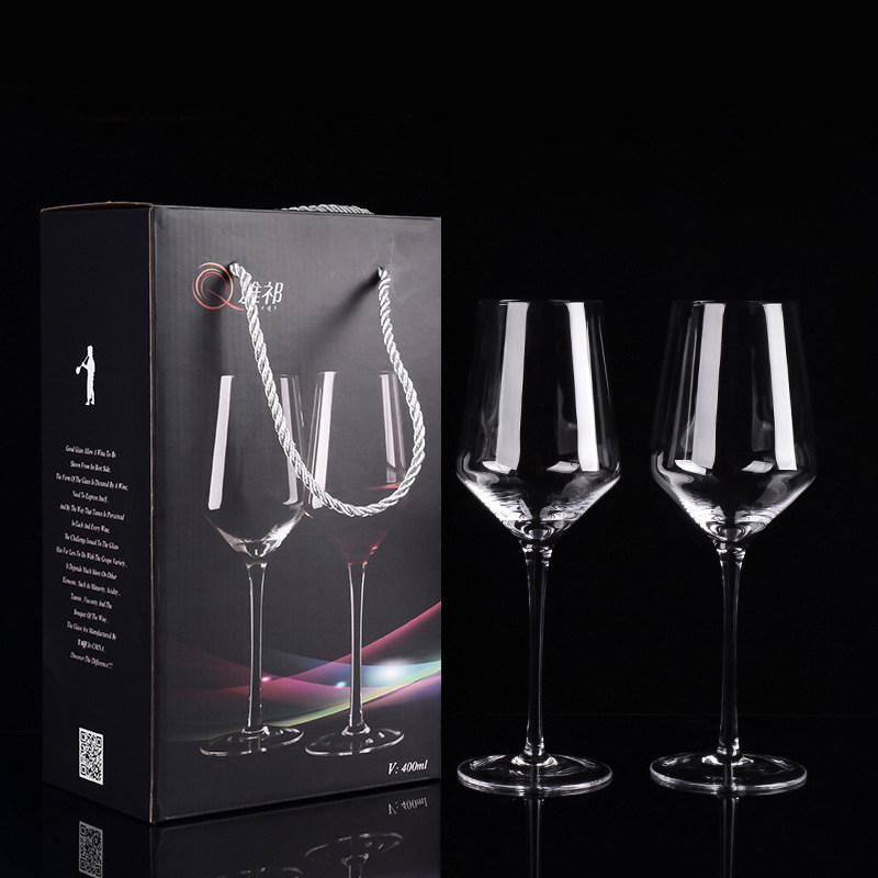Crystal high foot cup red wine glass 2 Gift Box Suit U Type Decanter Unleaded Glass Wine Cup Gift Gift-Taobao
