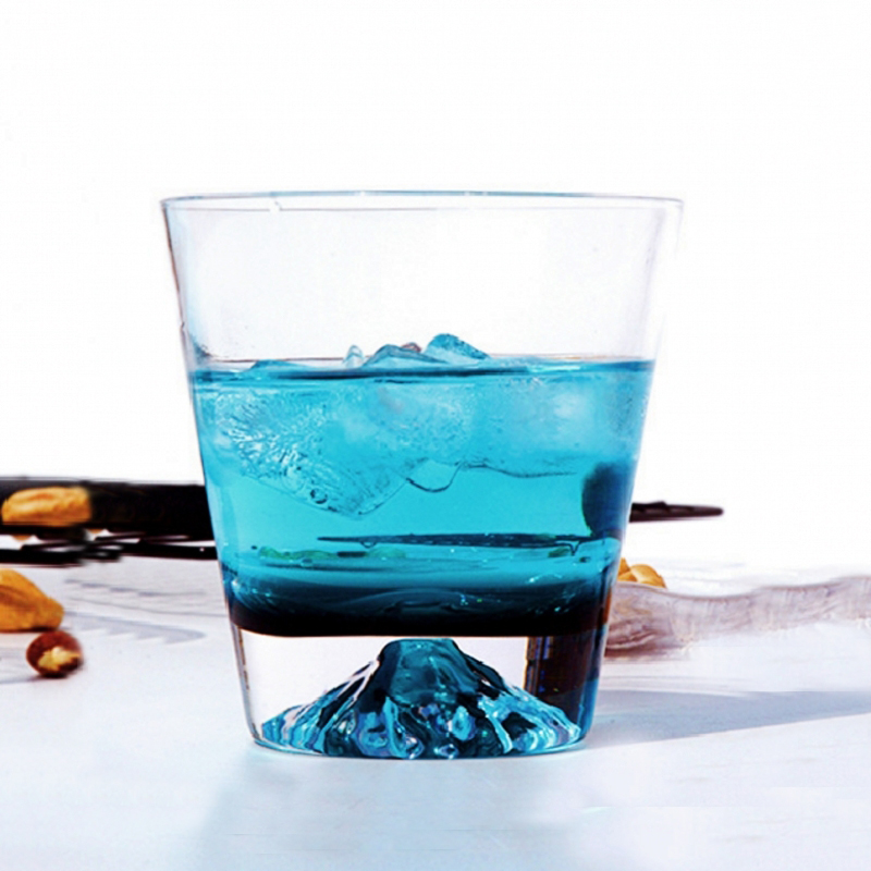 Creative Asymptotic Blue Ins date Fuji Mountain Glass Cup Beer Fruit Plum Wine Whisky Cup Snowy Mountain Cup Home