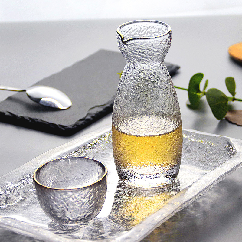 Day Style Clear Wine Pot Suit Transparent Glass Fruit Wine Mug Oak Mouth Jug White Wine Rice Wine Plum Wine Glass One Cup Iced Wine