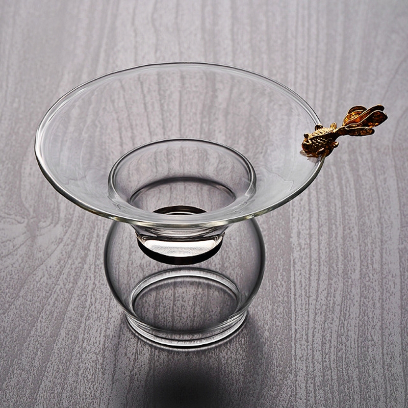Goldfish Pyrex Large Tea Leak Transparent Tea Strainer Mesh Tea Strainer Kung Fu Tea Set Accessories Tea Strainer