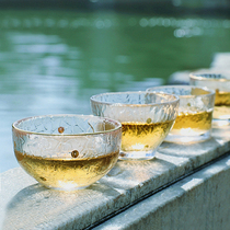 Pure Artisanal 2 only glass-cup teacup cups Small size skewers Hammer Grain Glass Wine Glass Wine Glass Day Style Transparent Masters Cup