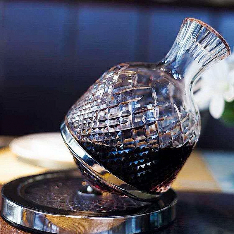 French rotating tumbler gyro wine sober high-end luxury home crystal glass wine dispenser