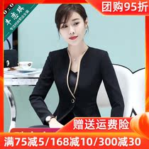 Black professional wear suit women Spring and Autumn fashion jewelry store overalls suit suit gold shop tooling high-end temperament suit