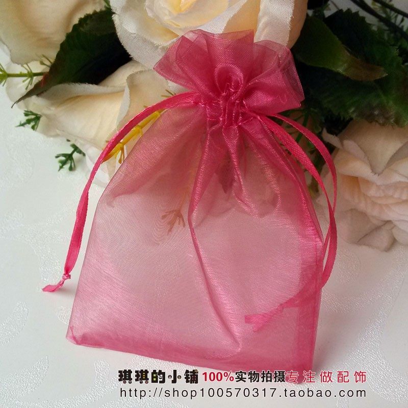 Small large red pink multi-color non-printed plain color encryption yarn wedding candy bag wedding egg bag gift bag gauze bag