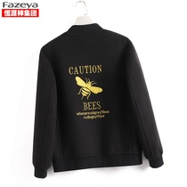 Hengyuan Xiangcai wool coat cashmere short double-sided Ni fashion stand-up collar bee jacket mens embroidered jacket