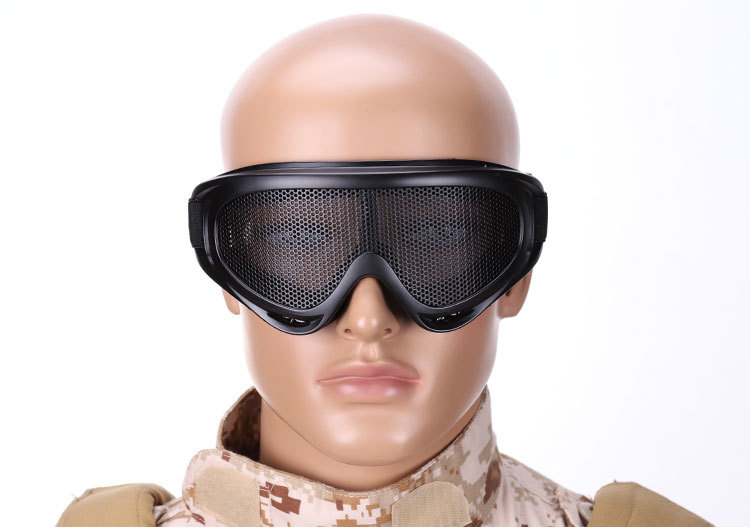 X400 Mesh Goggles Outdoor Tactical Glasses Iron Mesh Safety Goggles Shock Resistant Mountaineering CS Protective Goggles