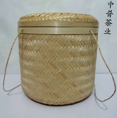 Vietnam hand rope Bamboo Bamboo basket bamboo basket portable bamboo basket Pu'er tea seven-seed cake packaging box wake-up tea box 21*21