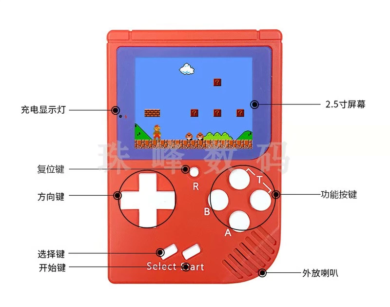 Máy chơi game cầm tay rung retro sinh viên mini FC hoài cổ trẻ em NES đỏ trắng máy Super Mario 400 trong một - Kiểm soát trò chơi