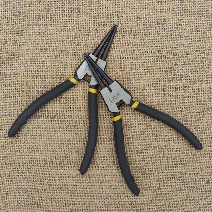 Circlip pliers inner card outer card retaining ring pliers shaft with snap ring pliers 7 inch straight mouth curved mouth circlip pliers